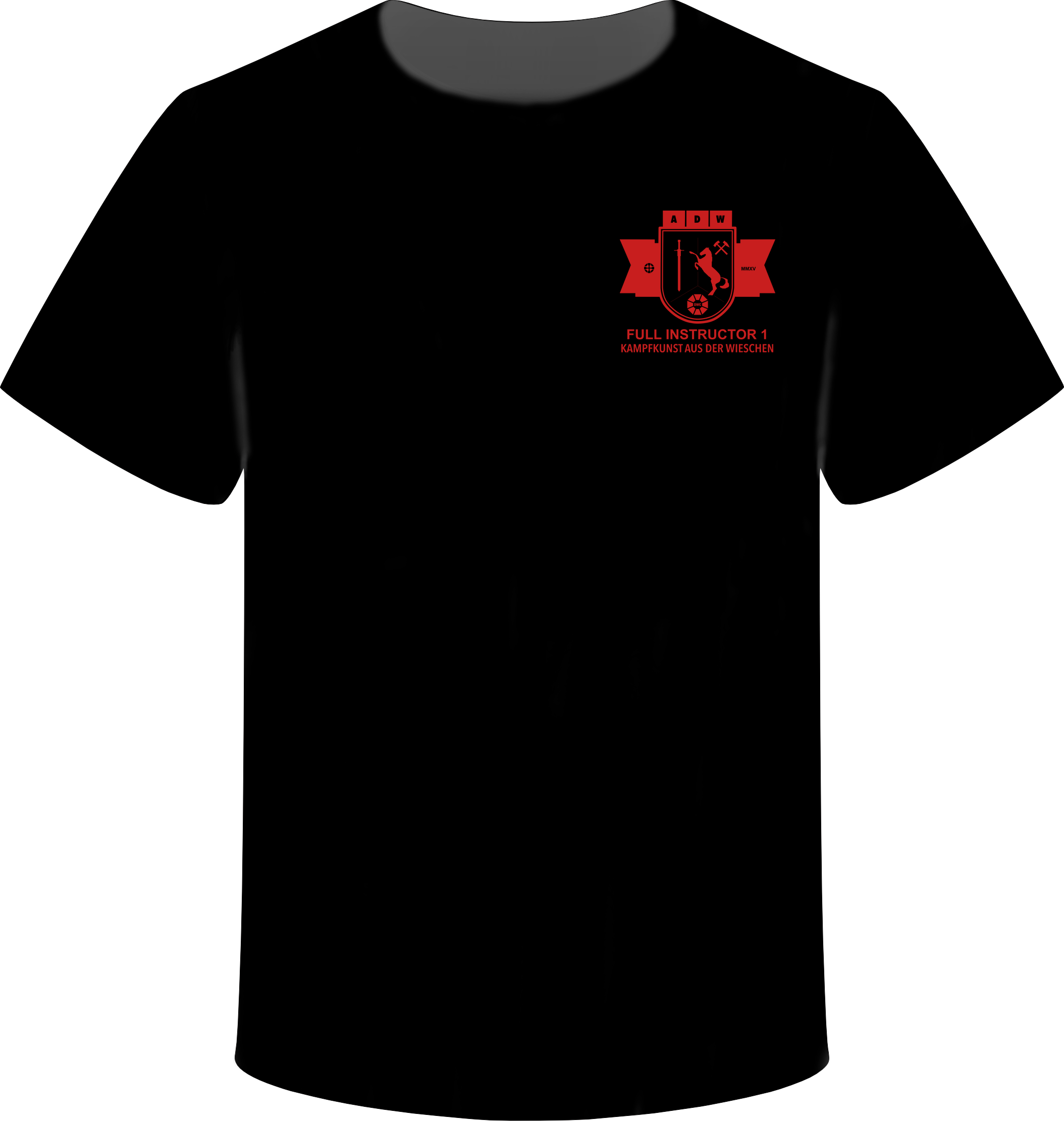 Schwarzes Shirt mit Verbandswappen, roter Aufdruck, Full Instructor 1