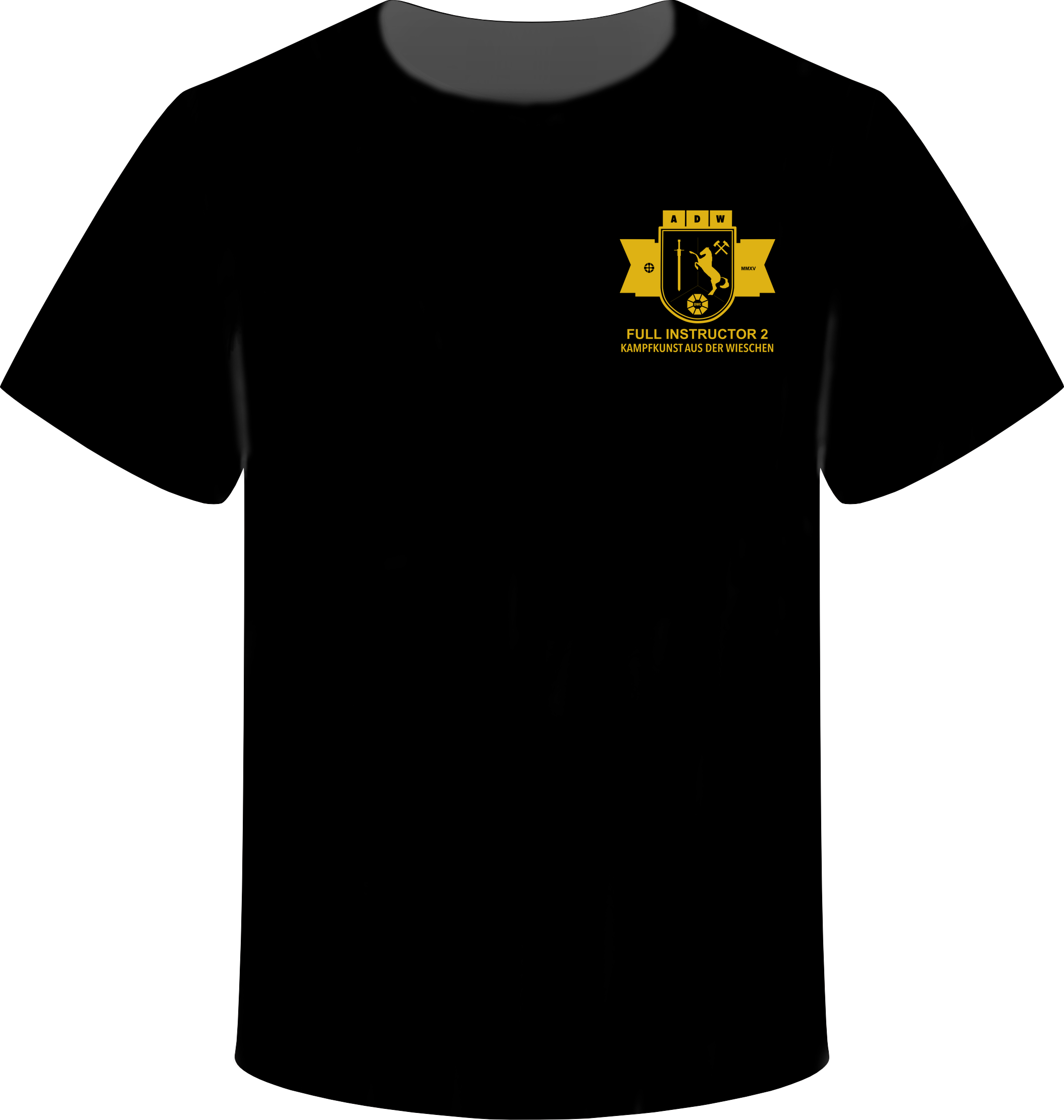 Schwarzes Shirt mit Verbandswappen, gelber Aufdruck, Full Instructor 2