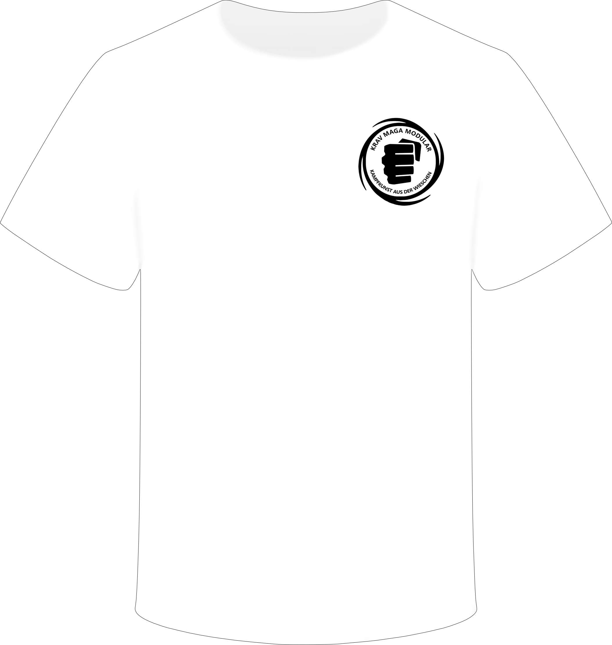 Weißes Shirt mit Krav-Maga-Modular-Logo, schwarzer Aufdruck, Grundstufe