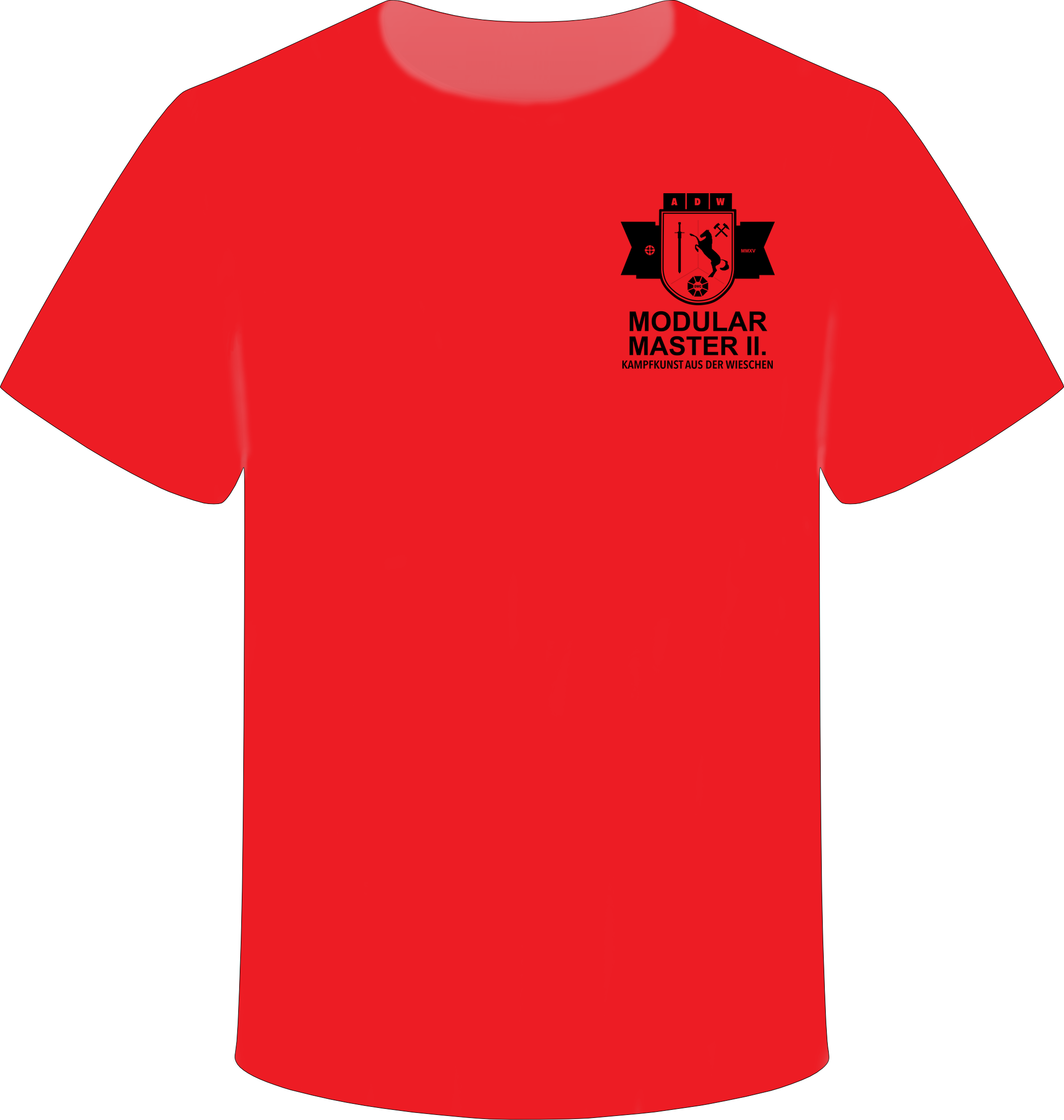Rotes Shirt mit Krav-Maga-Modular-Logo, schwarzer Aufdruck