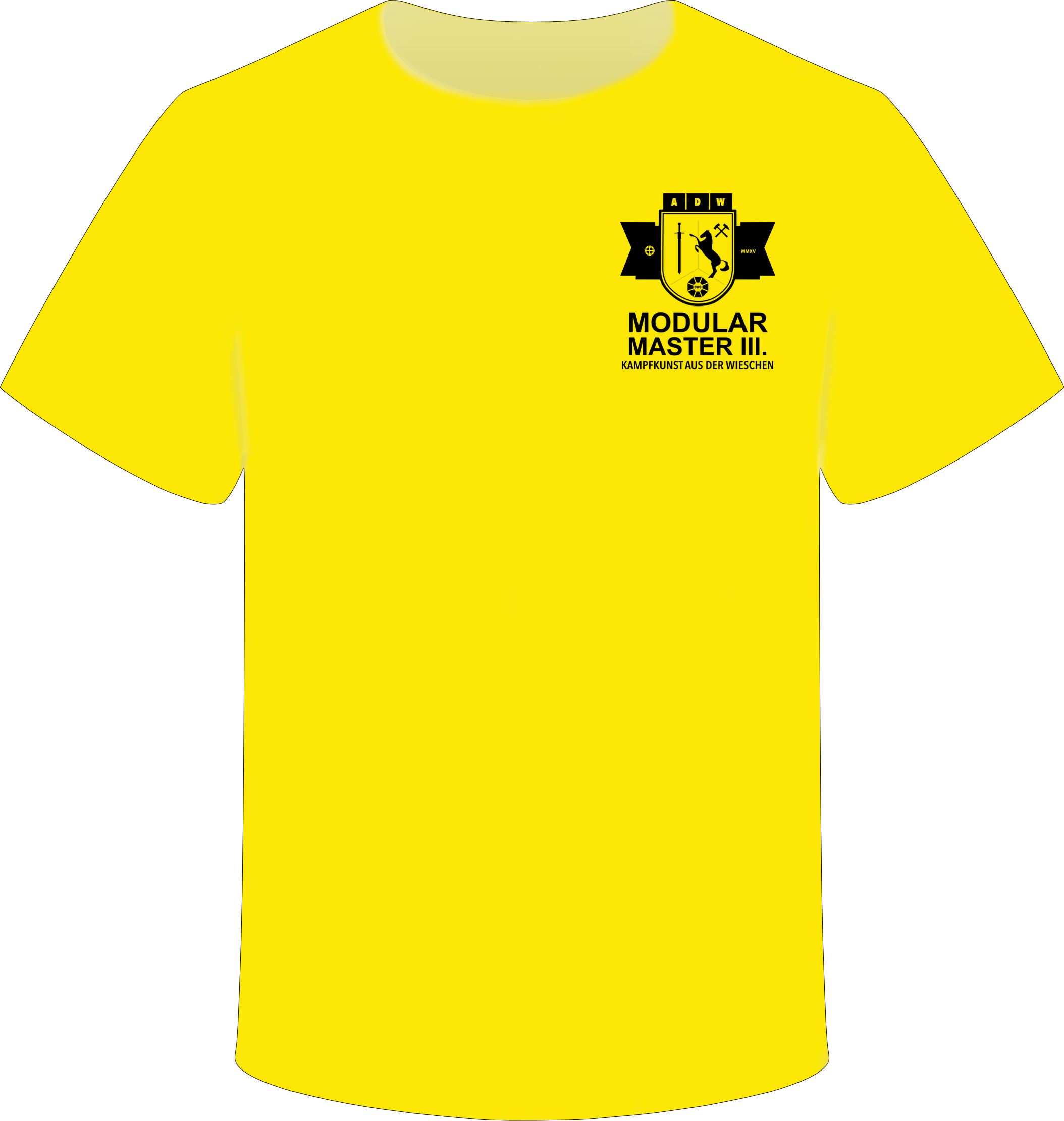 Gelbes Shirt mit Krav-Maga-Modular-Logo, schwarzer Aufdruck