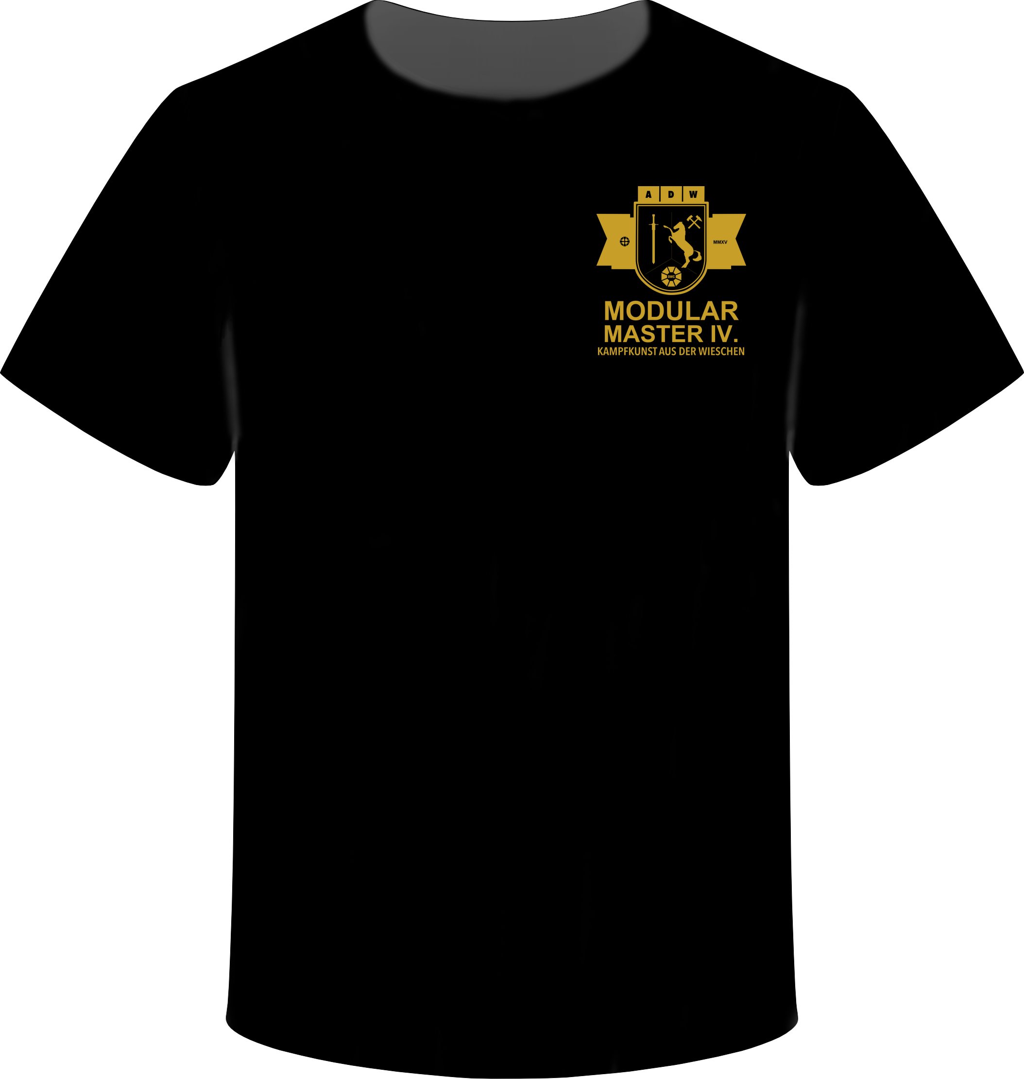 Schwarzes Shirt mit Krav-Maga-Modular-Logo, goldener Aufdruck